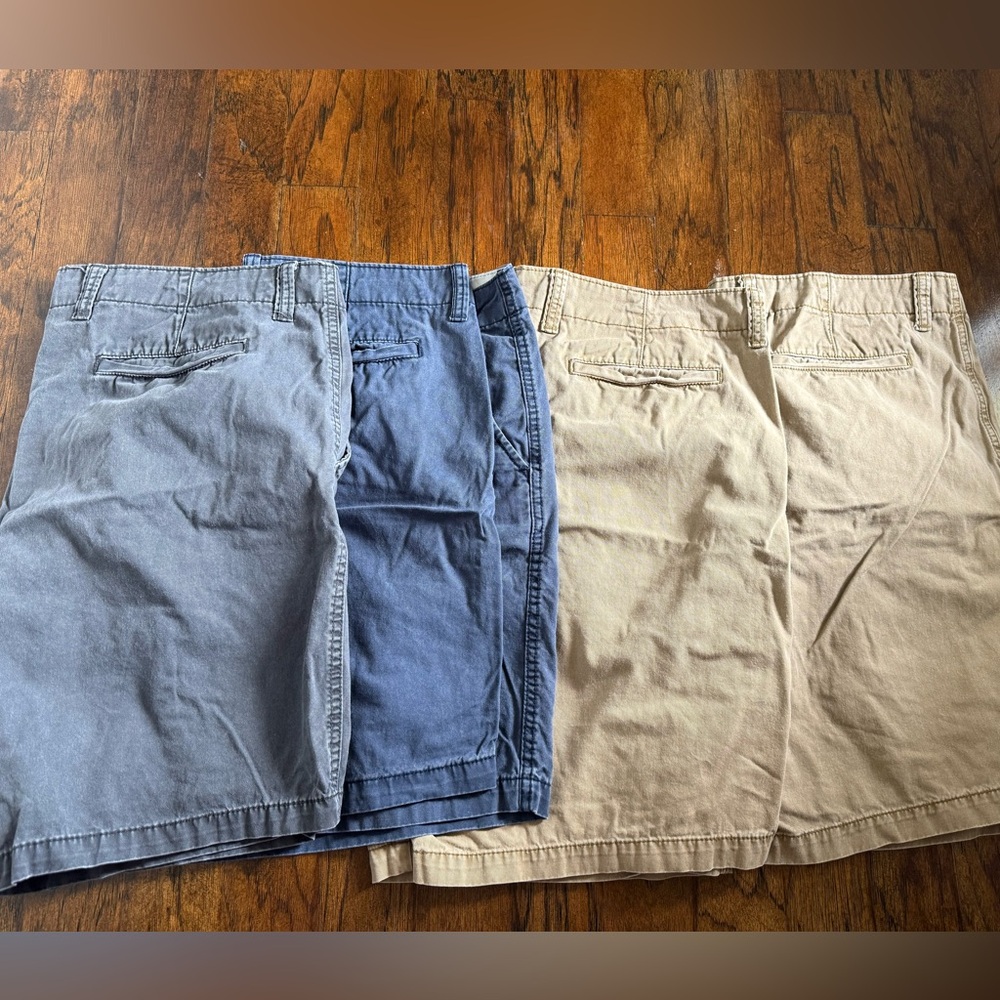 Men's Casual Shorts - Blue and Tan